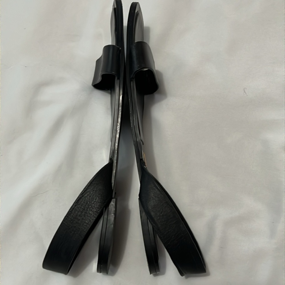 Zara Square Toe Slingback Black Sandals - Picture 3 of 5